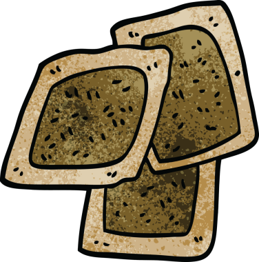 Bir insan tarafından çizilmiş çay poşetleri.