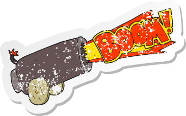 Bir insan tarafından çizilmiş karikatür topunun gerilimli çıkartması.