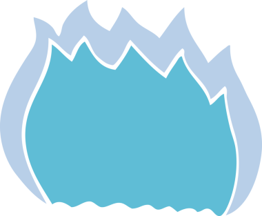 Bir insan tarafından çizilmiş mavi alev karalaması