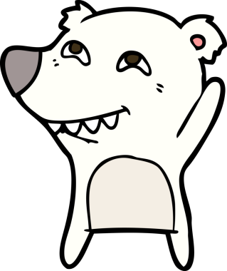 Bir insan tarafından çizilmiş kutup ayısı karikatürü