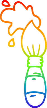 Bir insan tarafından çizilmiş bir karikatür boya fırçasının çizimi