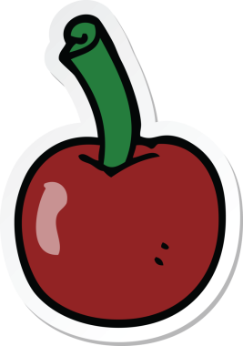 Bir insan tarafından çizilmiş kiraz ağacının çıkartması.