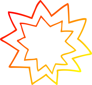 Bir insanın çizdiği çizgi film alevinin sıcak çizgi çizimi