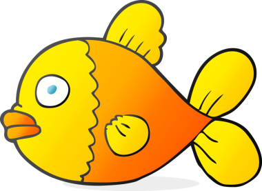 Bir insan tarafından çizilmiş karikatür balığı.