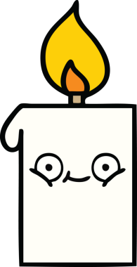 Bir insanın çizdiği yanan mum karikatürü.