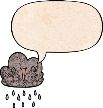 bir insan tarafından çizilmiş eski moda konuşma baloncuklu karikatür fırtına bulutu.