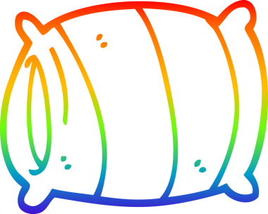 gökkuşağı gradyan çizgi çizimi bir insan tarafından çizilmiş yastık