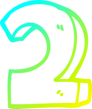 Bir insan tarafından çizilen iki numaralı karikatürün soğuk gradyan çizimi