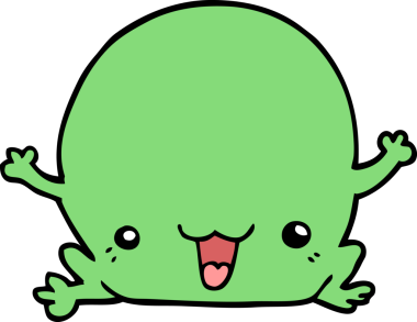 bir insan tarafından çizilmiş bir kurbağa.