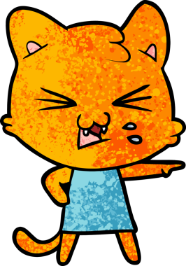 Bir insan tarafından çizilmiş kedi tıslaması.