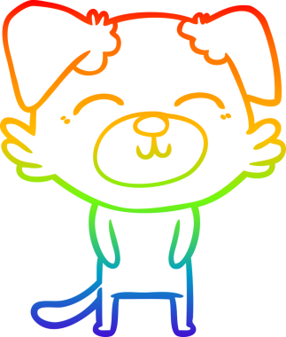 gökkuşağı gradyan çizimi bir insan tarafından çizilmiş bir çizgi köpek