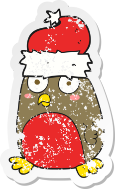 Bir insan tarafından çizilmiş bir karikatürün gerilimli retro etiketi.