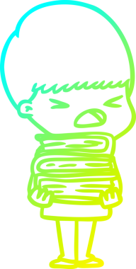 Bir insan tarafından çizilen bir çizgi filmin soğuk gradyan çizimi.