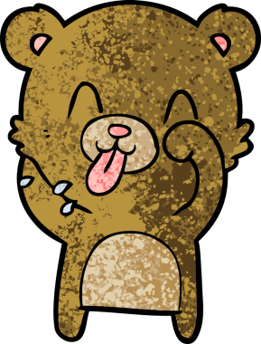 Bir insan tarafından çizilmiş bir çizgi film karakteri.