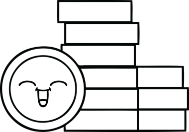 Bir insan tarafından çizilmiş bozuk paraların çizgi çizimi