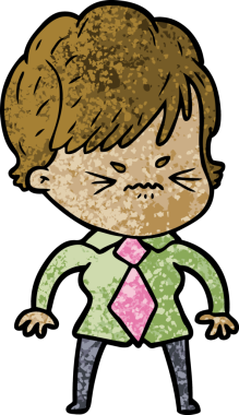 Bir insan tarafından çizilmiş, hayal kırıklığına uğramış bir kadın.