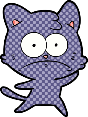 bir insan tarafından çizilmiş sinirli bir kedi.