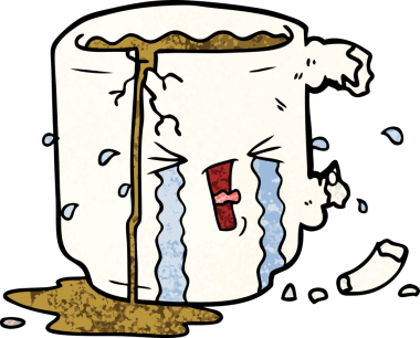 Bir insan tarafından çizilmiş kırık bir kupa.