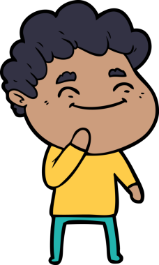 Bir insan tarafından çizilmiş çizgi film dostu bir adam.