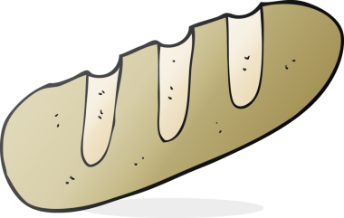 Bir insan tarafından çizilmiş bir somun ekmek.