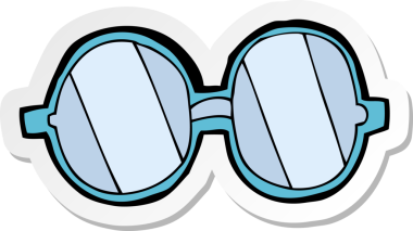 Bir insan tarafından çizilmiş çizgi film gözlüğünün çıkartması.