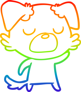 gökkuşağı gradyan çizimi bir insan tarafından çizilmiş bir çizgi köpek