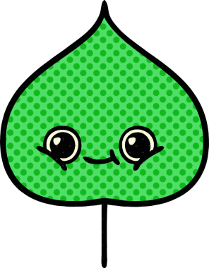 bir insan tarafından çizilmiş dışavurumsal yaprağın çizgi roman tarzı