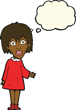 Bir insan tarafından çizilmiş düşünce balonlu bir karikatür.