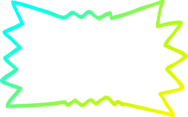 Bir insanın çizdiği çizgi film patlama sembolünün soğuk gradyan çizgisi.