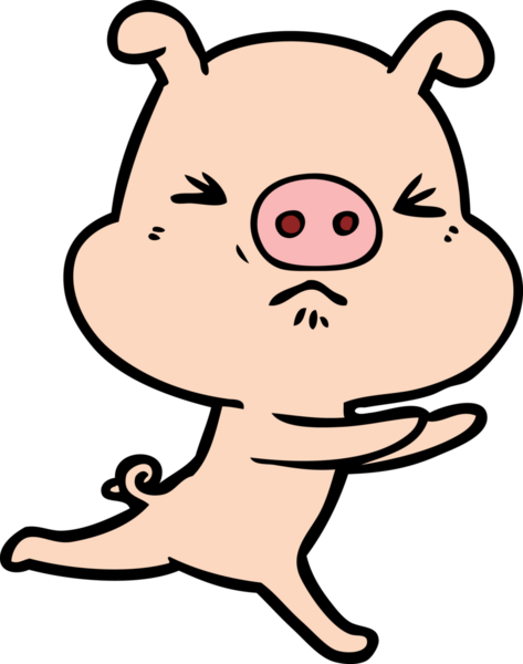 Bir insan tarafından çizilen kızgın domuz çizgi filmi.