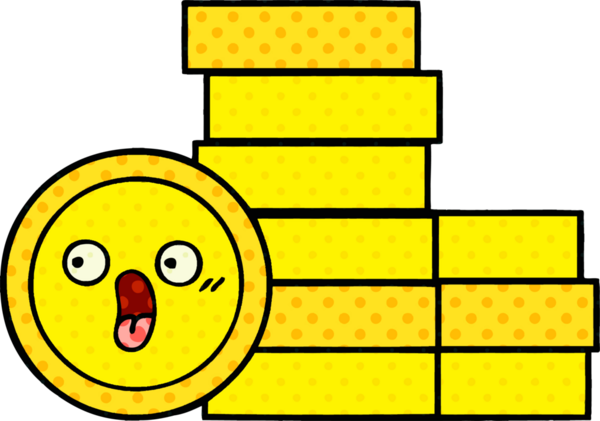 bir insan tarafından çizilmiş bir madeni paranın çizgi filmi