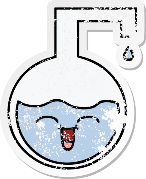 Bir insan tarafından çizilmiş sevimli bir karikatür bilim deneyinin sıkıntılı çıkartması.