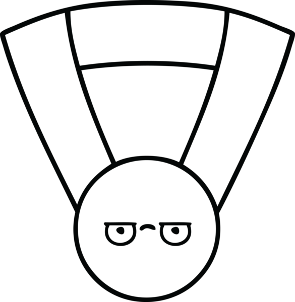 Bir insan tarafından çizilmiş altın madalyanın çizgi çizimi.