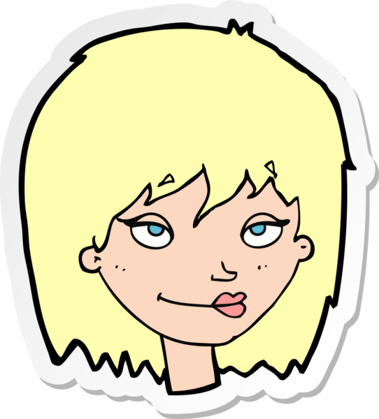 Bir insan tarafından çizilmiş gülümseyen bir karikatür çıkartması.