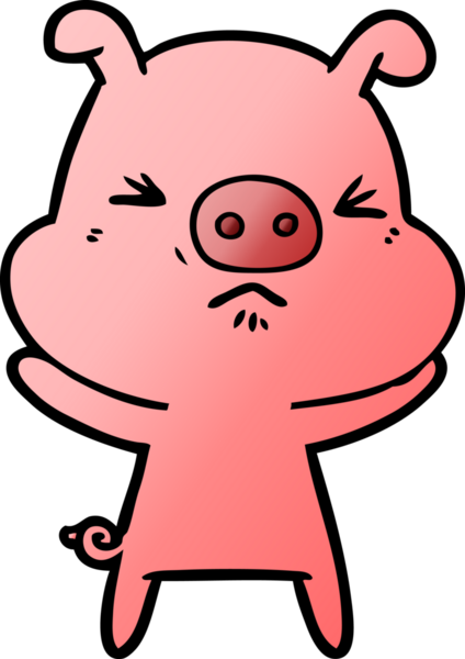 Bir insan tarafından çizilmiş kızgın domuz çizgi filmi.