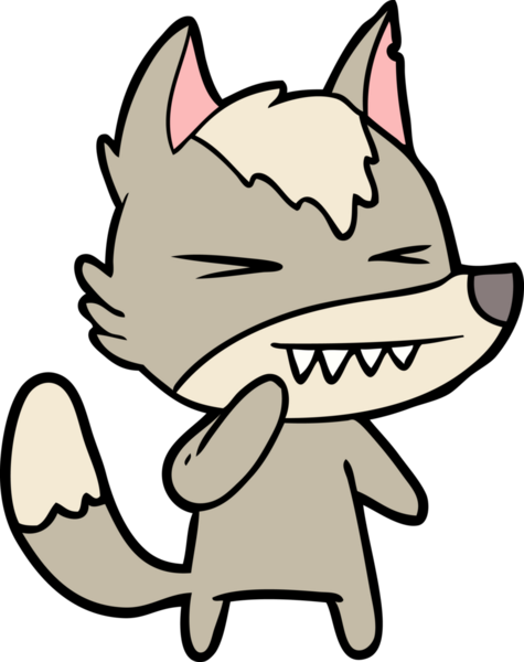 Bir insan tarafından çizilmiş kızgın kurt çizgi filmi.