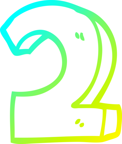 Bir insan tarafından çizilen iki numaralı karikatürün soğuk gradyan çizimi