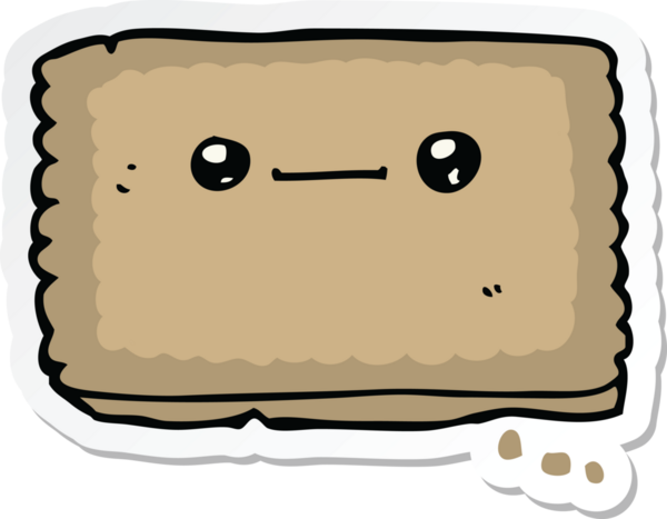 Bir insan tarafından çizilmiş karikatür bisküvisi.