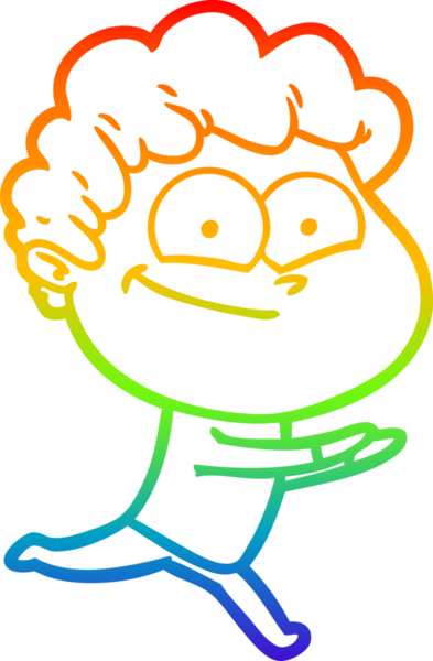 Bir insan tarafından çizilmiş mutlu bir adamın çizgi çizimi.