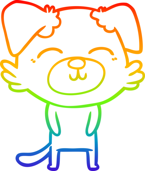 gökkuşağı gradyan çizimi bir insan tarafından çizilmiş bir çizgi köpek