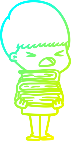 Bir insan tarafından çizilen bir çizgi filmin soğuk gradyan çizimi.