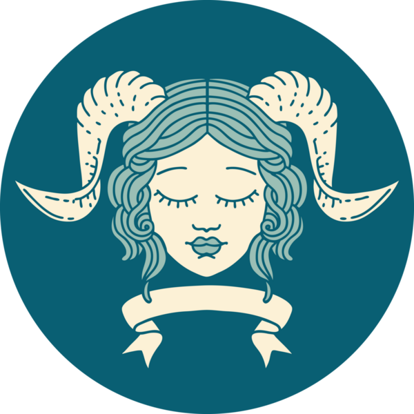 Retro Dövme Biçimi karakter yüzünü bir insan tarafından çizilmiş parşömen pankartıyla düzenliyor