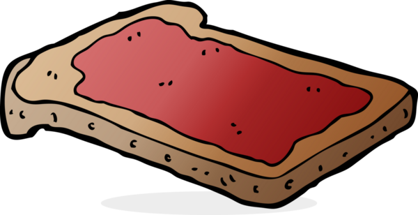 Bir insan tarafından çizilmiş tost üzerine çizgi film reçeli