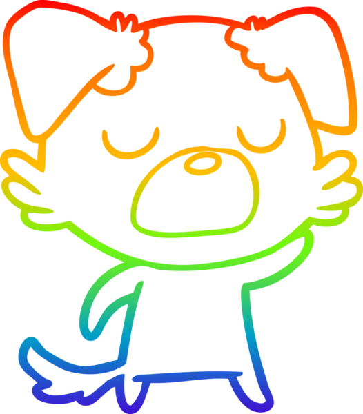 gökkuşağı gradyan çizimi bir insan tarafından çizilmiş bir çizgi köpek