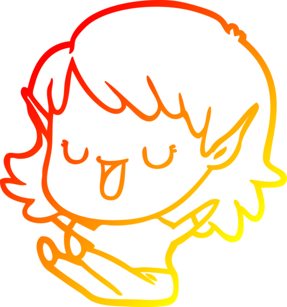 Bir insan tarafından çizilmiş çizgi film karakteri bir elf kızı çizimi