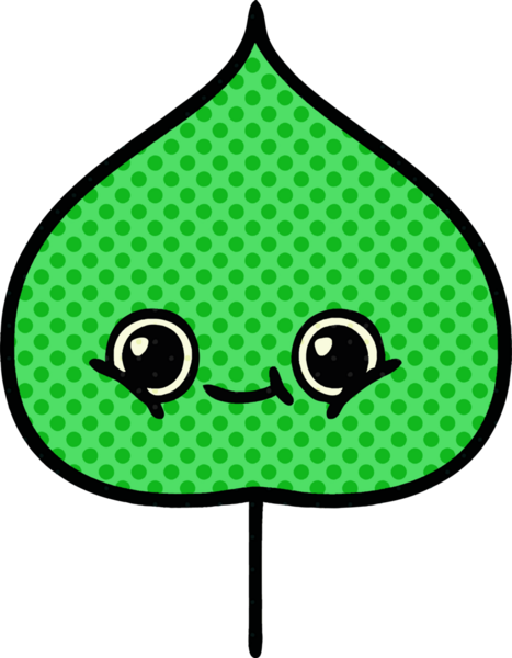 bir insan tarafından çizilmiş dışavurumsal yaprağın çizgi roman tarzı