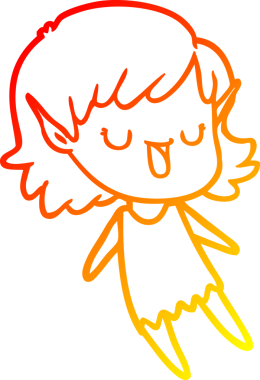 Bir insan tarafından çizilmiş çizgi film karakteri bir elf kızı çizimi