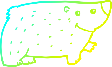 Bir insan tarafından çizilen çizgi film ayısının soğuk gradyan çizgisi.