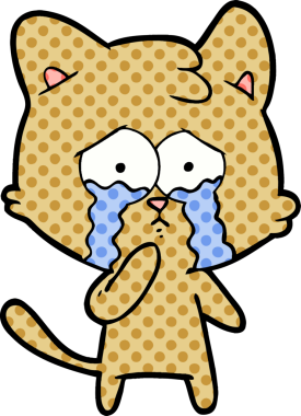 Bir insan tarafından çizilmiş çizgi film kedisi.