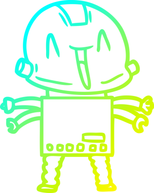 Bir insan tarafından çizilmiş soğuk gradyan robot çizimi